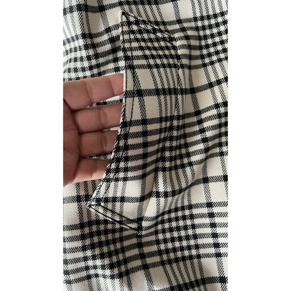 ANN TAYLOR Women's Houndstooth‎ Twill Trend Coat XL Black Beige Pocket Button Up - Picture 9 of 16